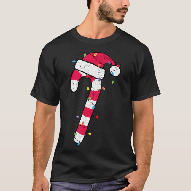 Jul Candy cane Santa Julafton Kids Småbarn Ungdom T Shirt (Framsida)