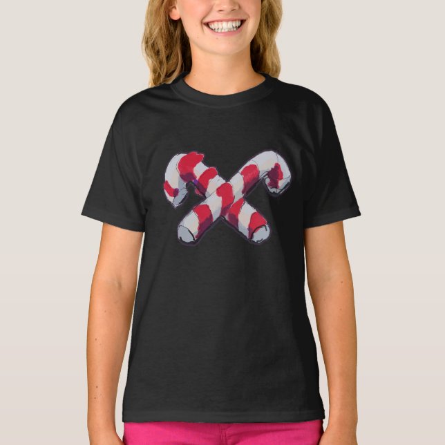 Jul Candy cane T Shirt (Framsida)