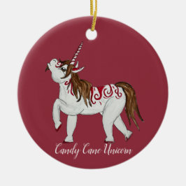 Jul Candy cane Unicorn Julgransprydnad Keramik