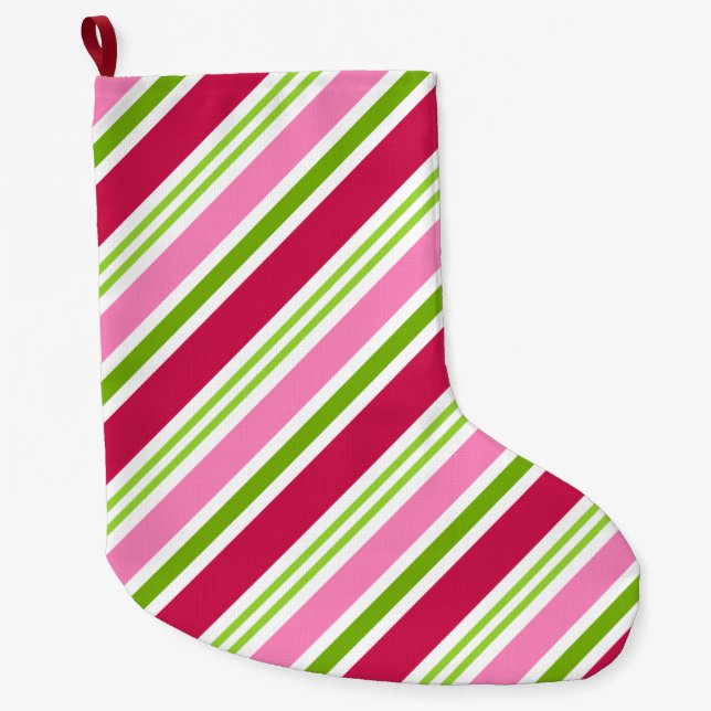 Jul Candy Rand Stocking Stor Julstrumpa (Framsidan)