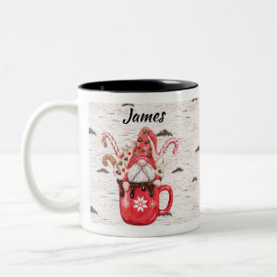 Jul Candycane Gnome i Chocolate Mugg