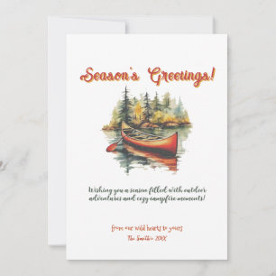 Jul Canoe Evergreen Sjö utanför Äventyr Julkort