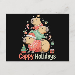Jul Cappy Kapybara Xmas Träd Högtids Säsong Helg Vykort