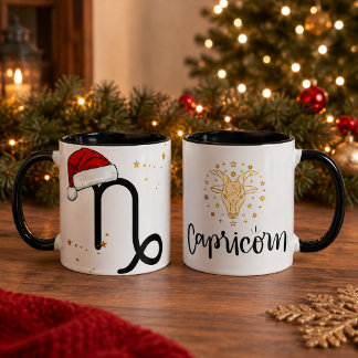 Jul Capricorn Zodiakus Tomtehatt Mugg
