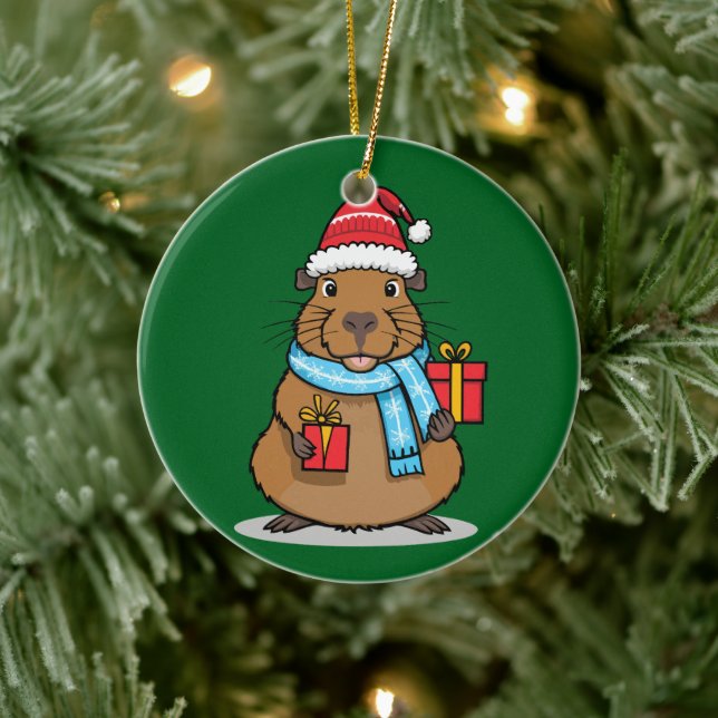 Jul Capybara Ceramic Ornament (Träd)