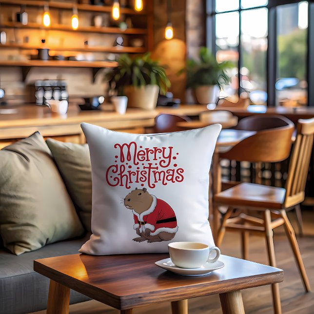 Jul Capybara Dekorativ kudde (Skapare uppladdad)