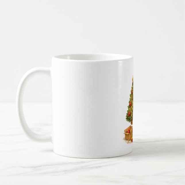 Jul Capybara Dekorerar Träd Kaffemugg (Vänster)