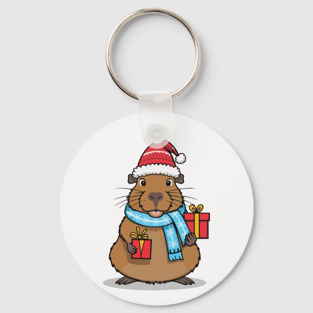 Jul Capybara Nyckelring (Framsida)