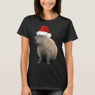 Jul Capybara Santa Hat T Shirt