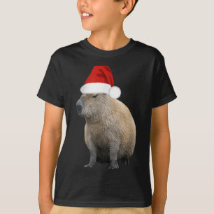 Jul Capybara Santa Hat T Shirt