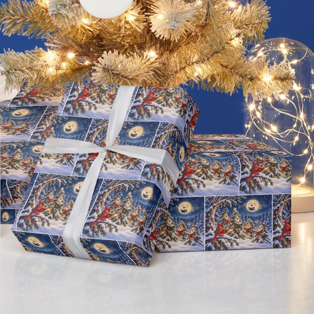 Jul Cardinal och Vinter Träd Kör Presentpapper (Helgdagar)