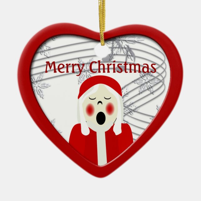 jul Caroler Girl Heart Ornament (Framsidan)