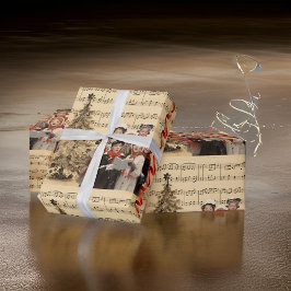 Jul Carolers Music Red Ribbon Presentpapper