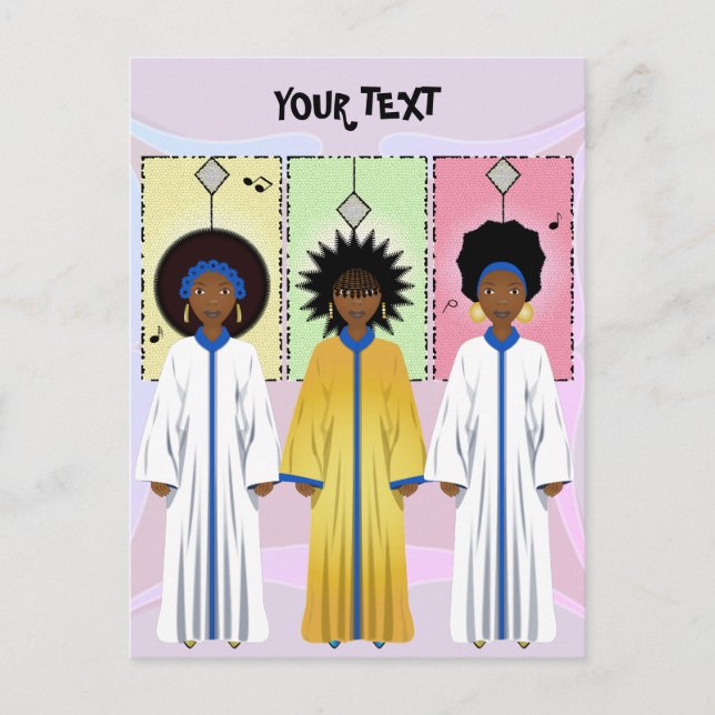 Jul Carolers Pising Choir Helg Vykort (Framsida)