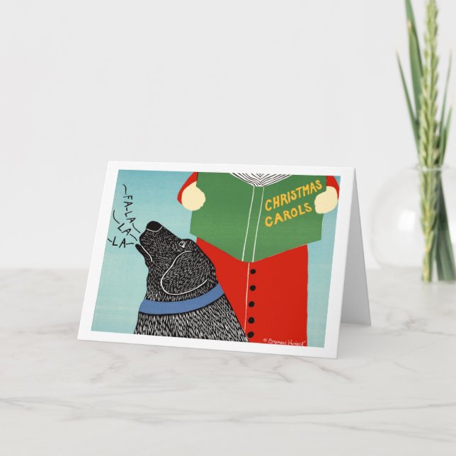Jul Caroling Card - Stephen Huneck Helgkort (Framsida)