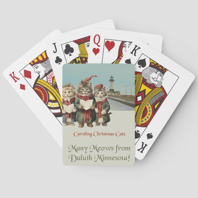 Jul Caroling Cats Duluth Minnesota Casinokort (Baksidan)