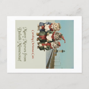 Jul Caroling Cats Duluth Minnesota Vykort
