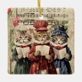 Jul Caroling Cats Julgransprydnad Keramik