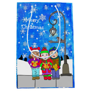 Jul Caroling Children Festive Helgdag