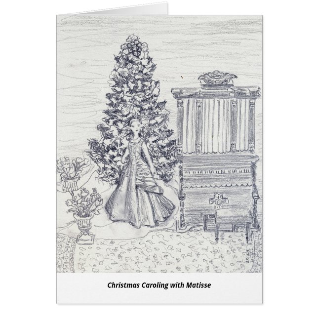 Jul Caroling med Matisse Hälsningskort (Framsidan)