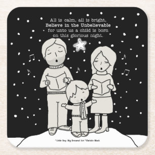 Jul Caroling Underlägg Papper Kvadrat