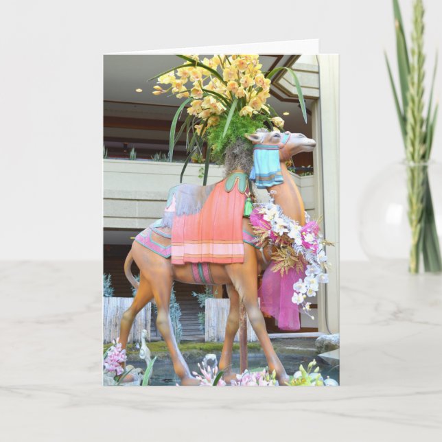 jul Carousel Camel Helgkort (Framsida)