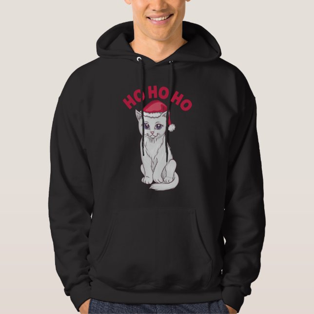 Jul Cat Ho Ho Ho Ho Hoodie (Framsida)