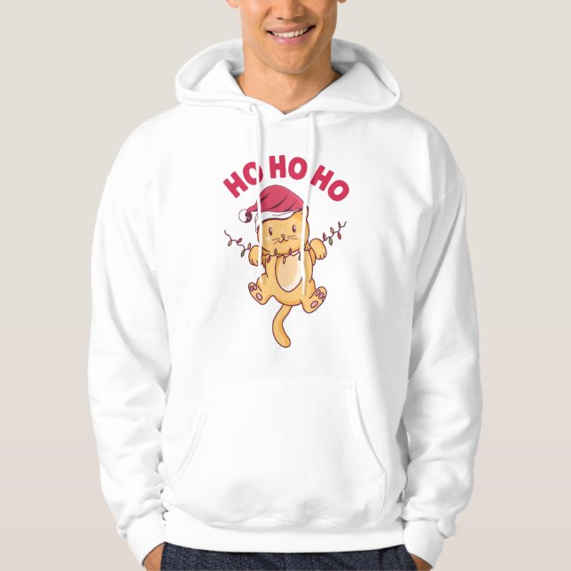 Jul Cat Ho Ho Ho Ho Hoodie (Framsida)