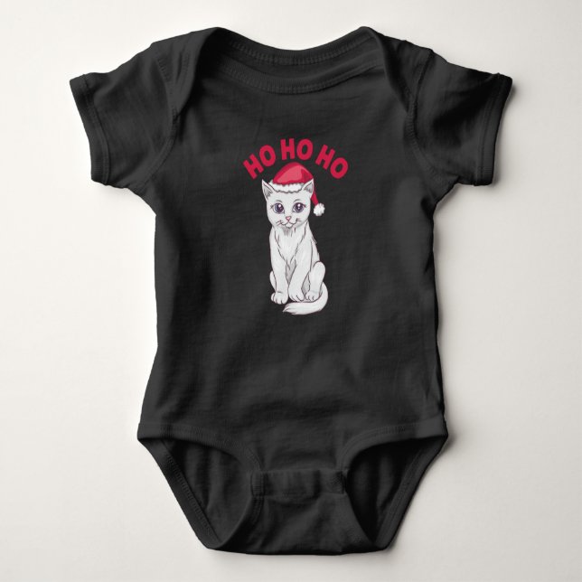 Jul Cat Ho Ho Ho Ho T Shirt (Framsida)