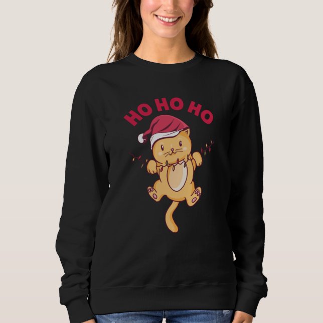 Jul Cat Ho Ho Ho Ho T Shirt (Framsida)