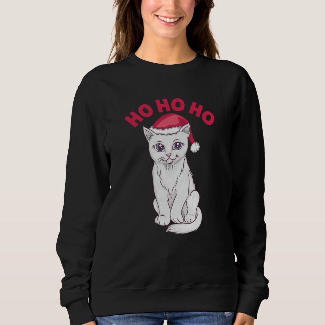 Jul Cat Ho Ho Ho Ho T Shirt (Framsida)