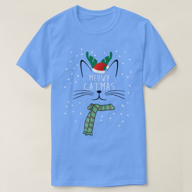Jul Cat Meowy Catmas  T Shirt (Design framsida)