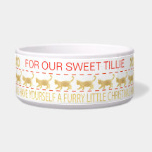 Jul CAT Pet Bowl "GULD/UGLY SWEATER"