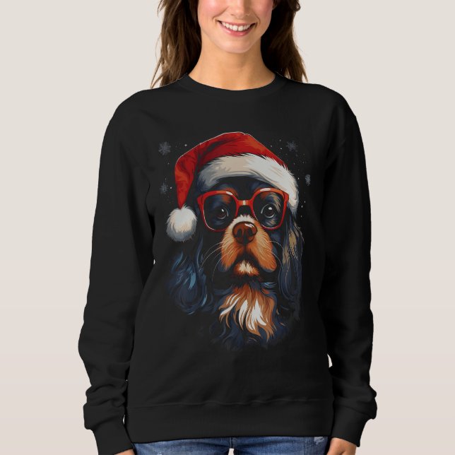 Jul Cavalier Kung Charles Spaniel Hund älskare T Shirt (Framsida)