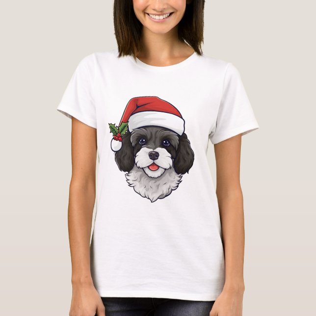 Jul Cavapoo Cavoodle T-shirt - Black & White (Framsida)