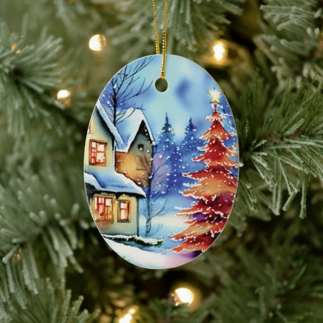 jul Ceramic Ornament (Träd)