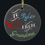 Jul Chalkboard Namn Ornament<br><div class="desc">Julschalkboard Namn Ornament. Häng på Julgran eller ge som gåva. Bilder som används för det här objektet är officiellt licensierat / © Graphics Factory.com</div>