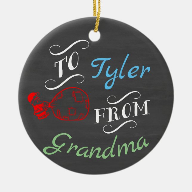 Jul Chalkboard Namn Ornament (Framsidan)