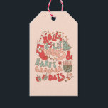 Jul Chanukah hanukkah Groovy Vibes Presentetikett<br><div class="desc">Det är en helgdag som har en rolig design av Holly Jolly Vibes & Lycklig Challah Days. Funky färg av ,  pinkar och gröntar med jul- och Chanukah- eller Hanukkah-ikoner,  menorah,  dreidel,  julgran,  strumpning,  ljus,  jewant star of David och candy cane.</div>