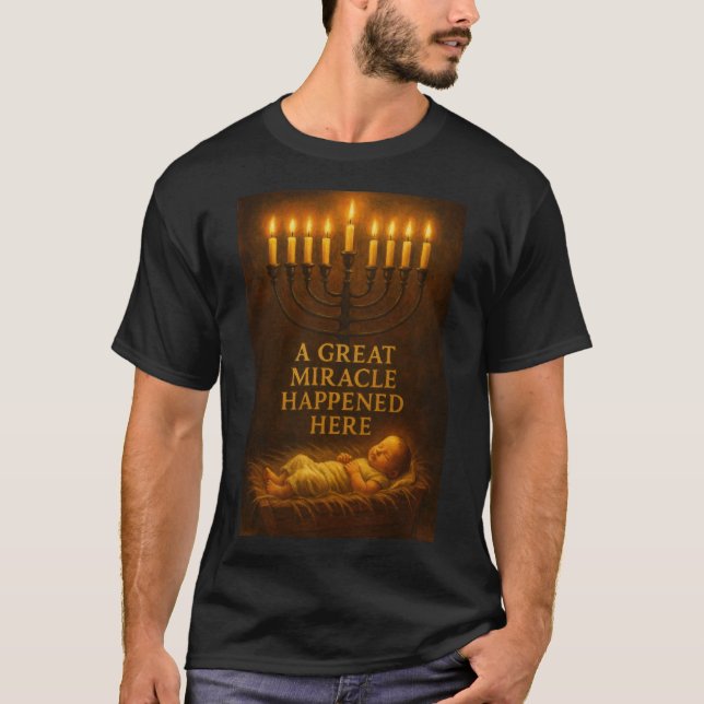 Jul Chanukka Kristet T Shirt (Framsida)