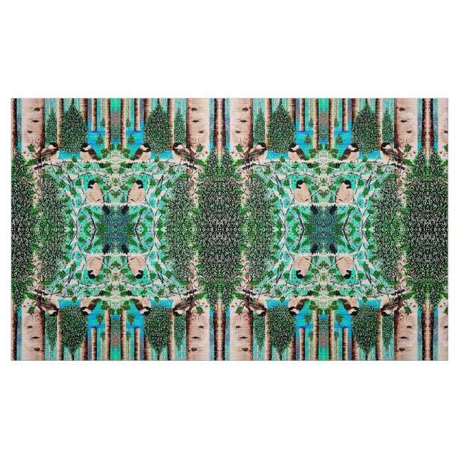 Jul Chatter Chickadees Fabric 1 Tyg (Fat Quarter)
