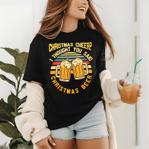 Jul Cheer Beer Funny Retro Festive Helgdag T Shirt