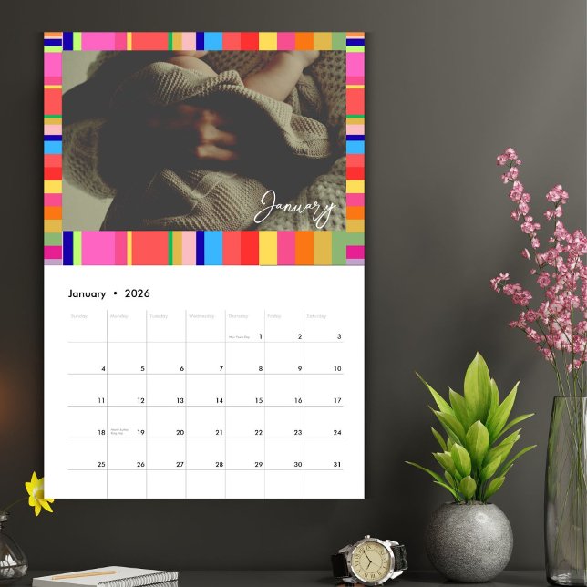 Jul Cheer Colorful Bild Calendar Kalender (Skapare uppladdad)