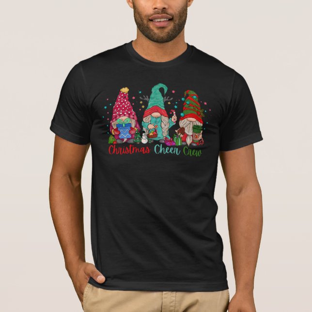 Jul Cheer Crew-gnomes ger snö som matchar fa T Shirt (Framsida)
