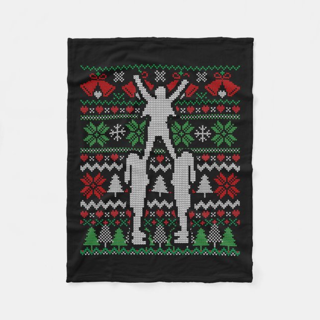 Jul Cheer-ledare Gift Fleecefilt (Framsidan)