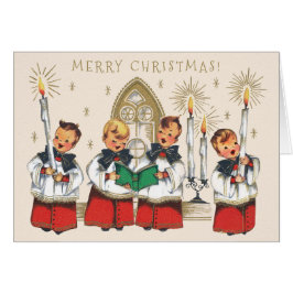 Jul Cheerful choirboys sjunger sång Card Hälsningskort