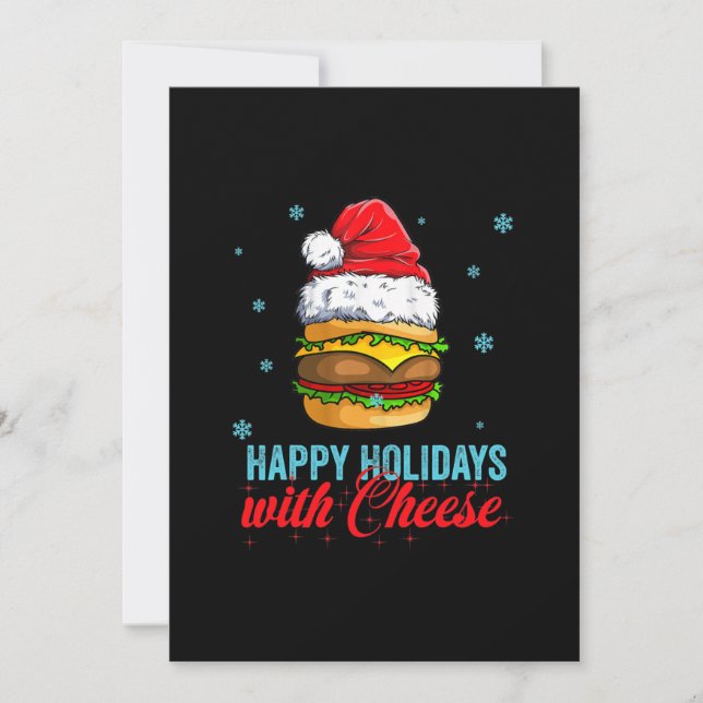 Jul cheeseburger God Jul med Ost Julkort (Framsida)