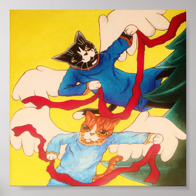 Jul Cherub Angel Cats Poster (Framsidan)