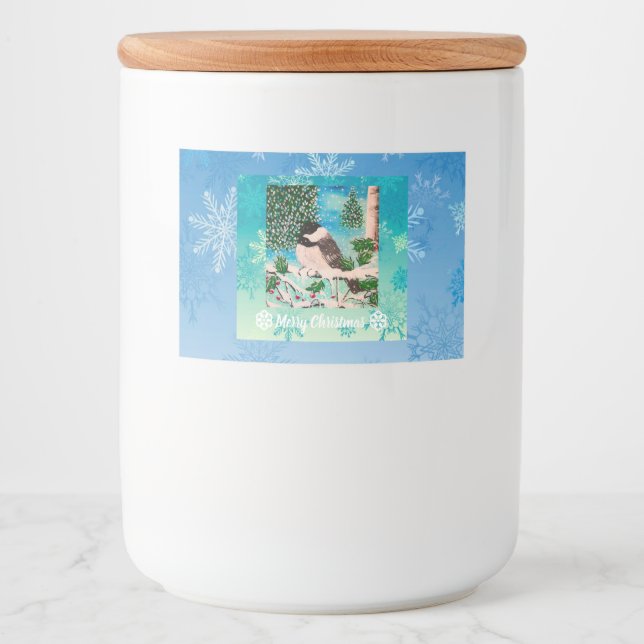 Jul Chickadee Chatter Mat Etiketter (Framsida)