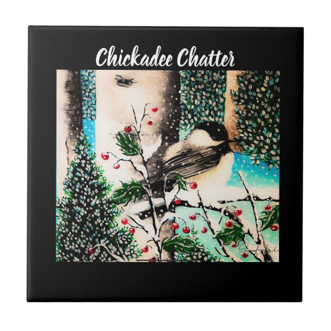 Jul Chickadee Chatter Tile Kakelplatta (Framsidan)